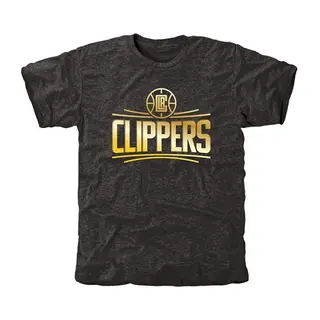 Los Angeles Clippers Men's Gold Collection Tri-Blend T-Shirt - Black